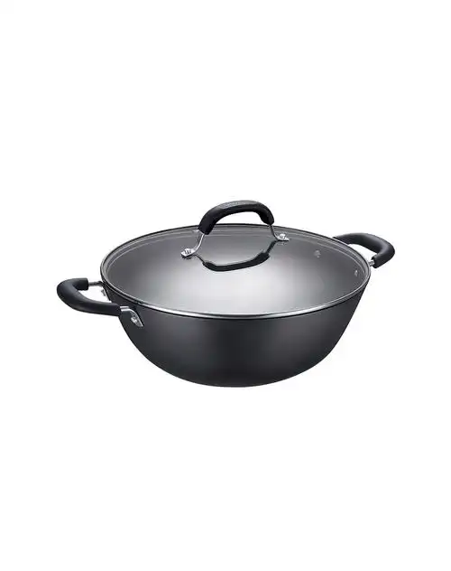 苏泊尔炒锅铸铁炒菜锅双耳无涂层可视锅盖大炒锅 煤气燃气电磁炉通用