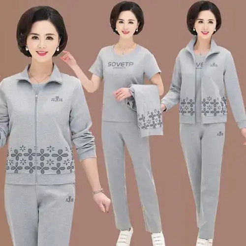 外套洋气 中老年女装 中年40一50岁妈妈运动服套装 - 女装/女士精品