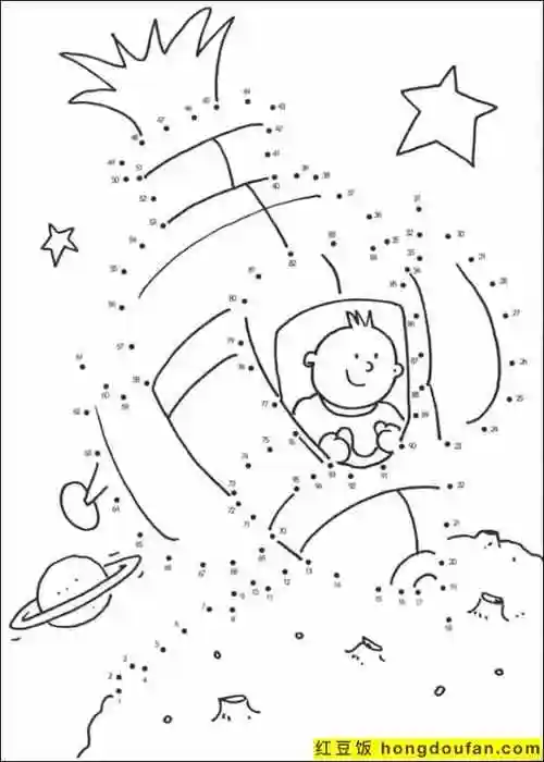 13张数字100以内的启蒙数学点对点连线练习题-红豆饭小学生简笔画大全