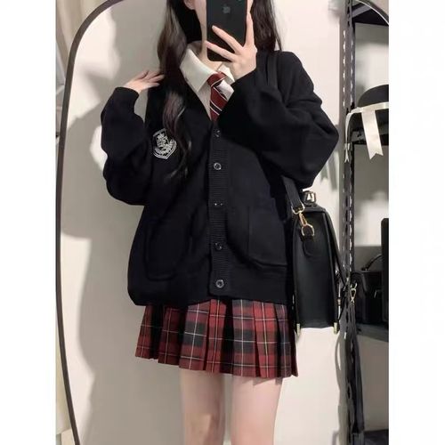 学院小个子洋气减龄学生盐系职业穿搭衬衫毛衣时尚套装