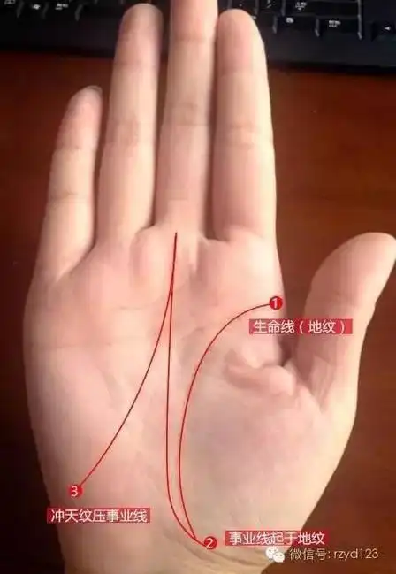 手相"事业线"会出现的20种情况及所对应的命理!
