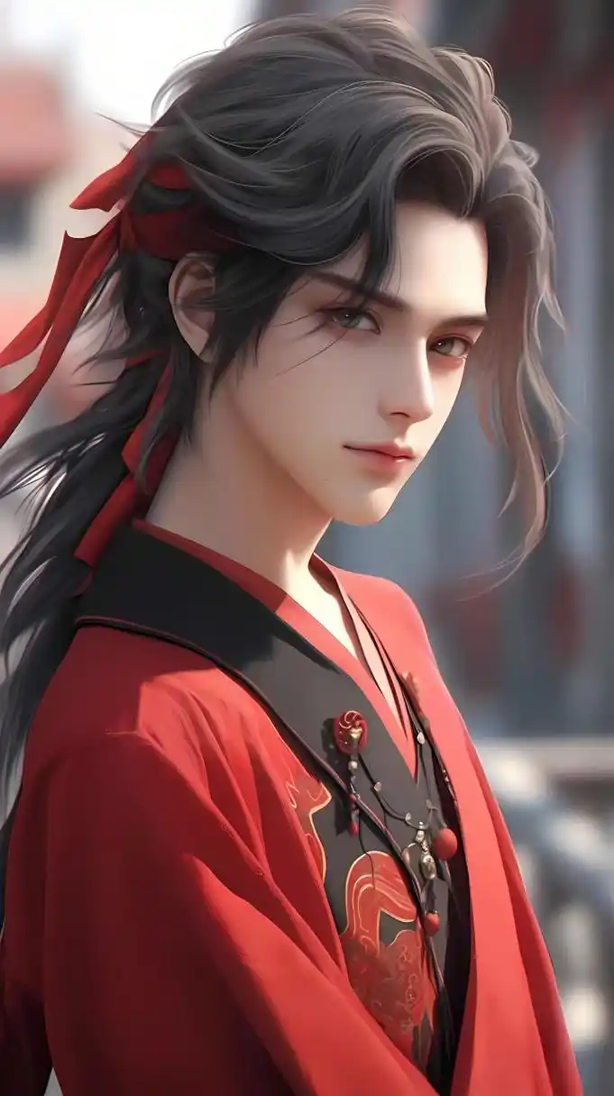 红衣少侠#二次元# #ai绘画# #古风