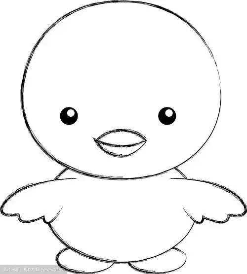 可爱的素描画小鸡卡通