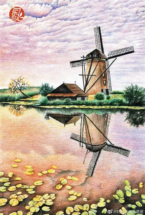 彩铅风景素材#彩铅##彩铅画#作者:飞乐鸟绍兴·上虞