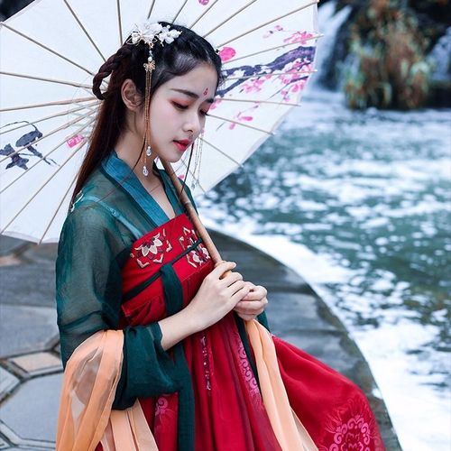 凤歌鸾汉服女改良齐胸襦裙中国风飘逸锦鲤裙古风仙女夏季红色古装