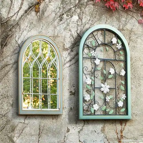 假窗户装饰墙上家居木质美式北欧复古创意铁艺民宿壁饰挂墙饰