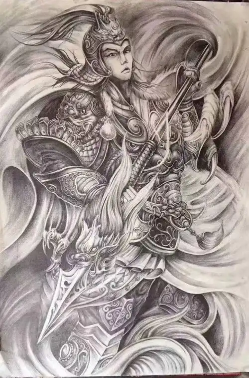 武神·赵云纹身手稿