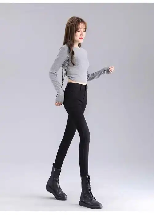 女牛仔裤潮流原宿时尚流行简约文艺新款高腰高弹百搭日系小脚长裤