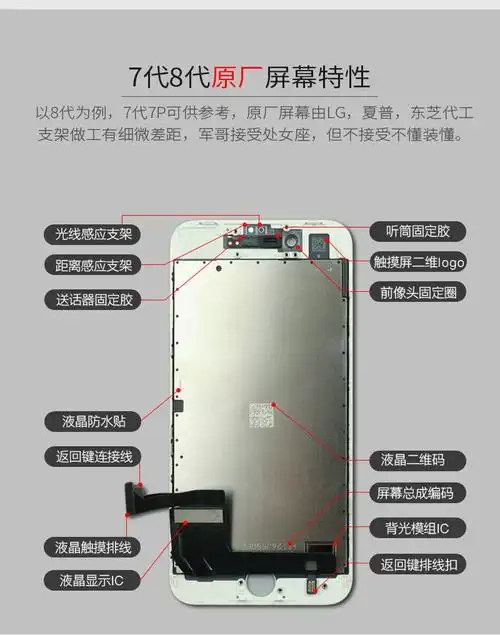 适用iphone8屏幕总成苹果8p手机原装7代拆机原厂8plus内外屏若要原彩