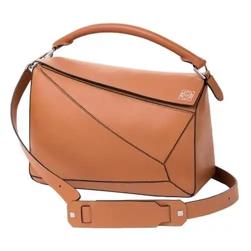 【特价】loewe/罗意威 手提包经典款女士大号棕色皮革手提包单肩包 b