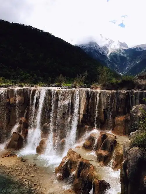 自然 风景 水 山水 云南 美丽 旅游 大自然 瀑布 流水 丽江 美景 山河