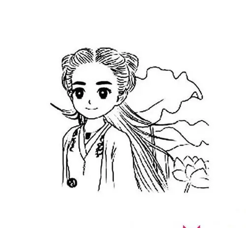 赵丽颖花千骨简笔画图片