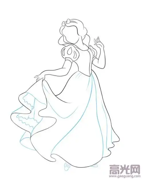 卡通人物简笔画教程白雪公主简笔画步骤图