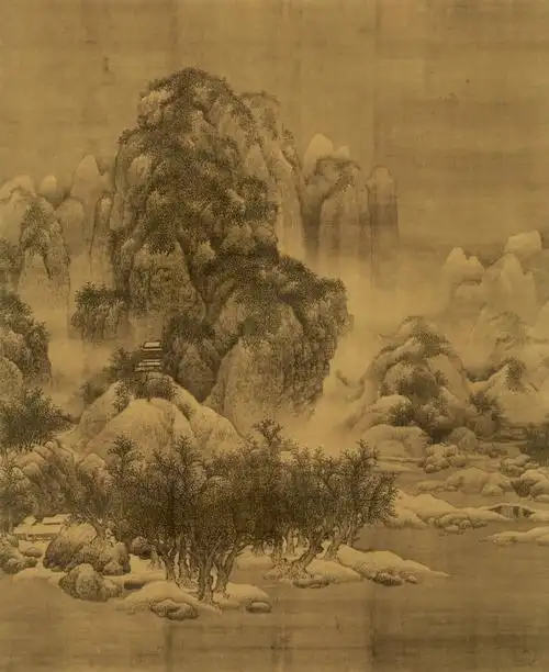 北宋画家范宽山水画雪景寒林图高清大图