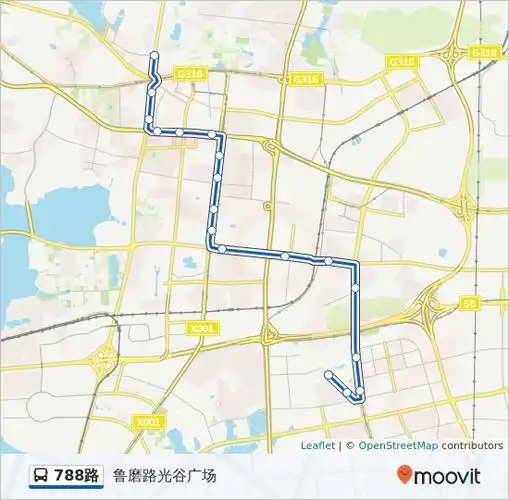 788路路线:日程,站点和地图-鲁磨路光谷广场