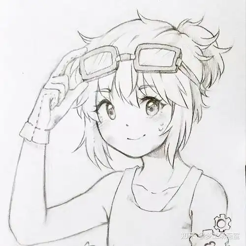 动漫女生手绘线稿