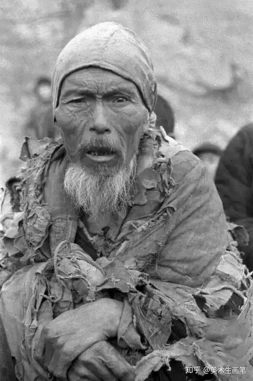 旧中国的拍摄照片饥民的悲惨生活