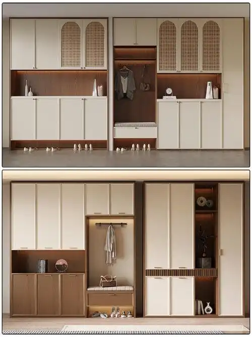 推荐28款温馨美观实用的入户鞋柜玄关柜设计!  1.