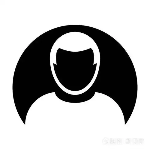 头像图标矢量男性用户个人简介符号圆平色字形象形图插图