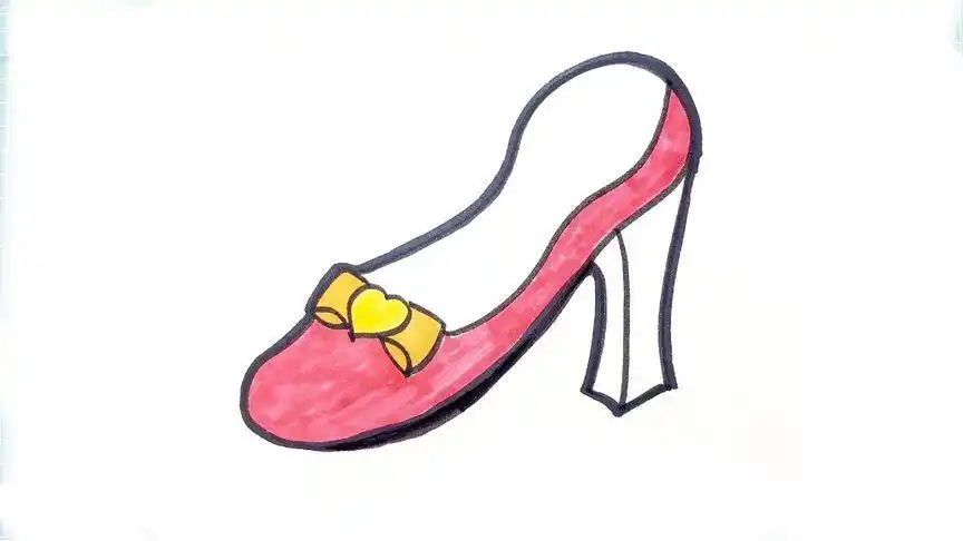 简笔画:妈妈的红色高跟鞋,教孩子这样画简单