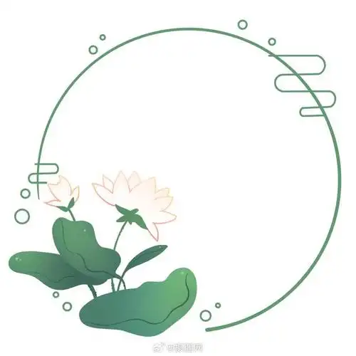 边框设计 | 古风荷花窗户边框免抠素材 版权素材 by 摄图网