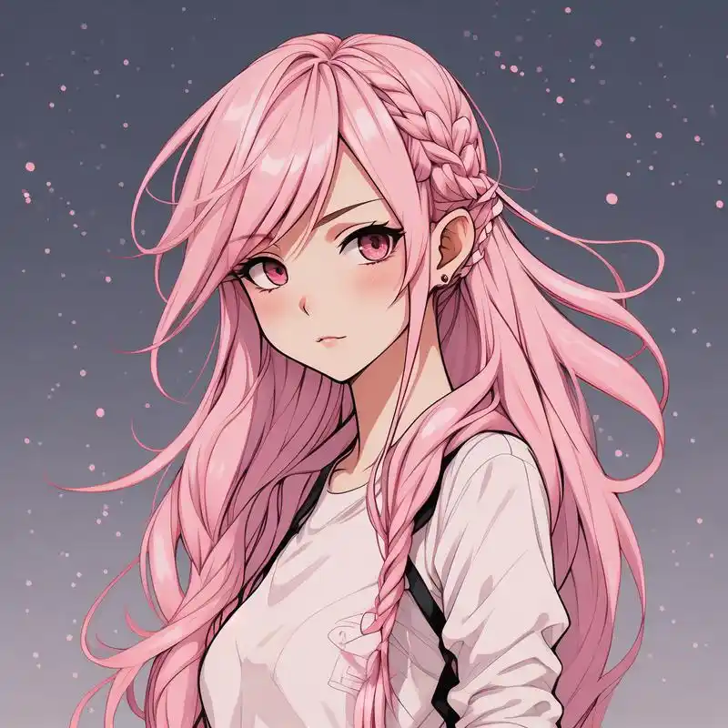 94粉毛动漫女生头像94