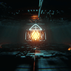 金色发光球体在不断平移的3d动态,非常高清,想作为你的壁纸就来下载吧