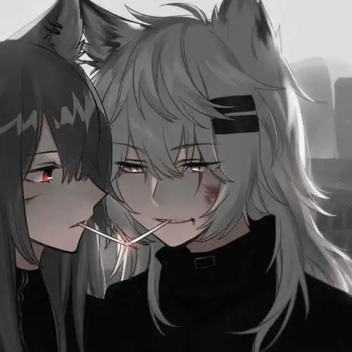 冷酷黑暗系情侣头像一左一右