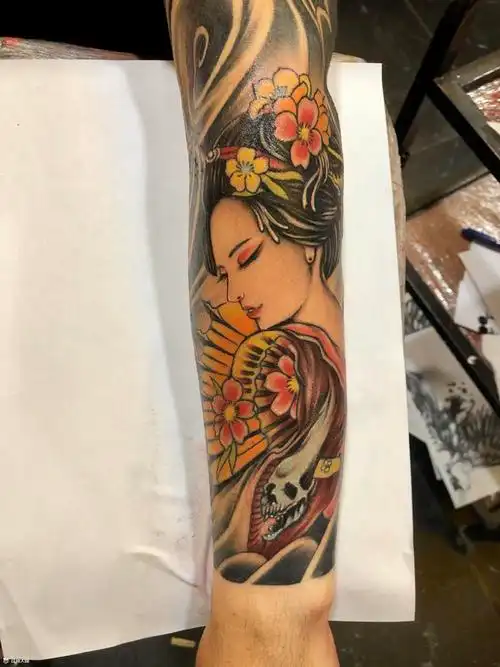 艺伎手臂纹身图案大全 - 纹身大咖