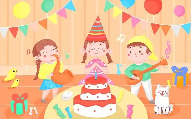 卡通人物 生日快乐 png素材 生日歌儿童生日会卡通人物生日宴庆祝生日