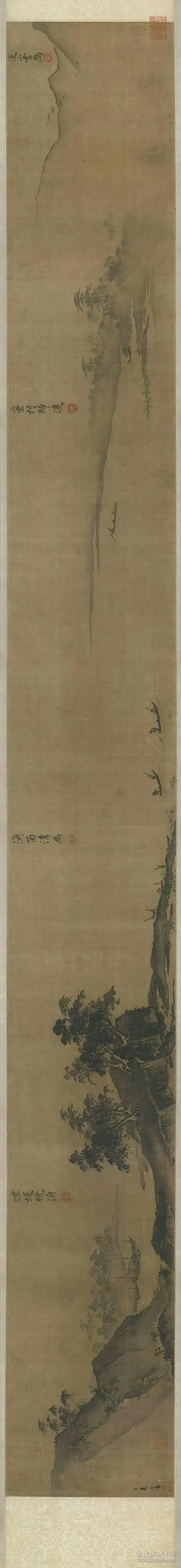 夏圭山水十二景图卷下部画心纸本大小289725105厘米宣纸原色微喷印制