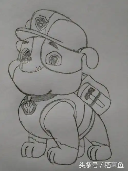 直接打印就行,教孩子涂色用2张汪汪队阿奇的简笔画图片汪汪队简笔画