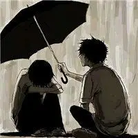 帅哥头像背影男孩打伞背影头像