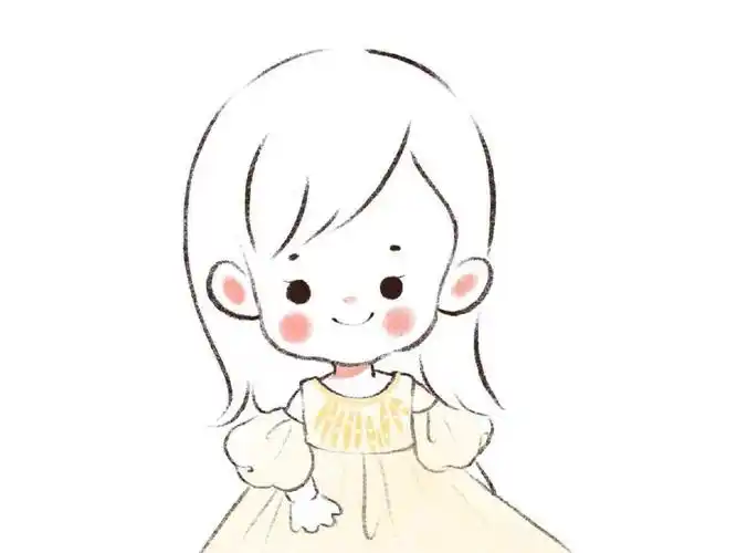 小女孩的简笔画教程,萌萌的惹人喜爱一组萌萌的小女孩简笔画图片素材