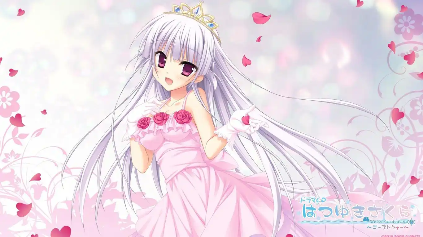 唯美樱花树下的少女主题电脑桌面壁纸图片下载