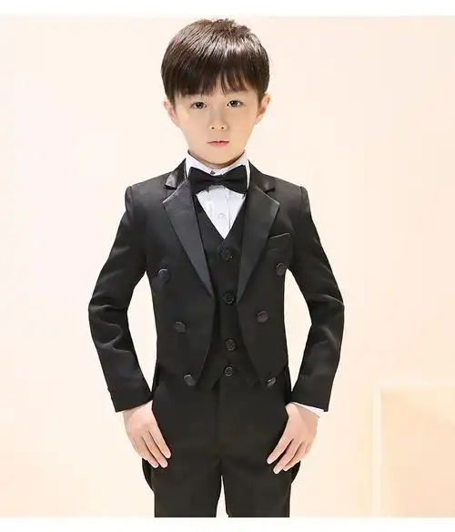 儿童礼服男童燕尾服宝宝小主持人花童婚礼钢琴演出服男孩西装套装
