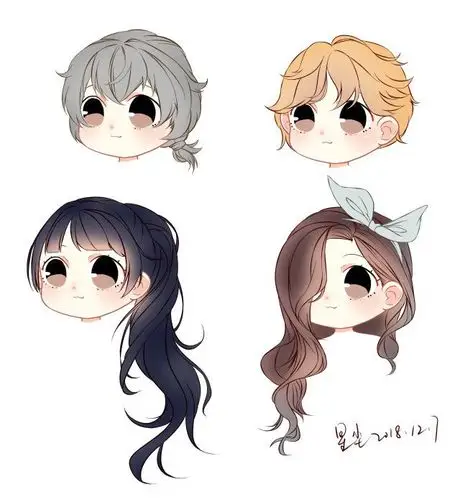 日系q版插画课程 第1期 第6节 q版的发型设计 作业