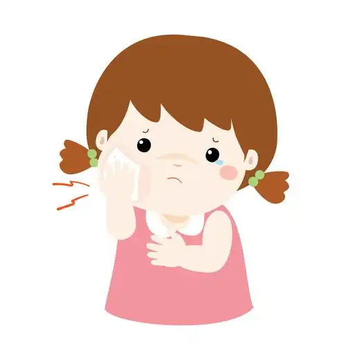 小女孩牙疼的卡通载体.图片下载