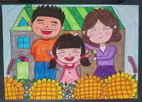 幼儿简单简笔画图我的家