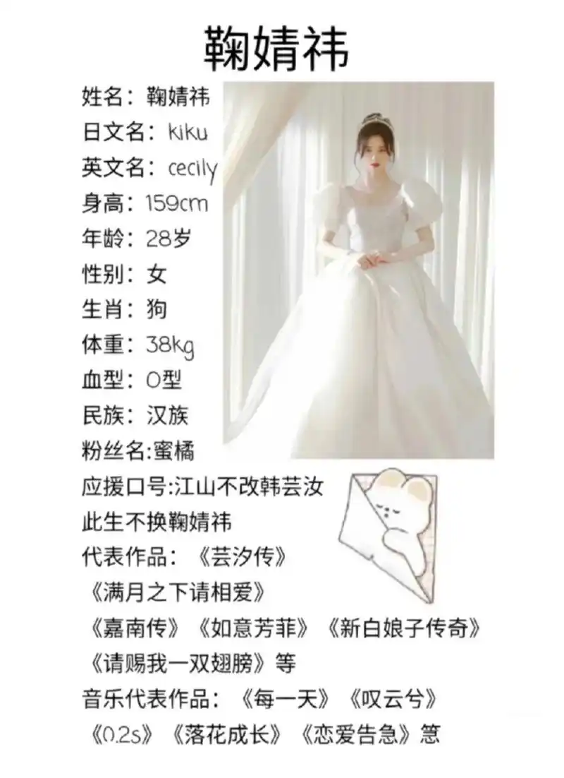 鞠婧祎个人资料(非原创) 鞠婧祎