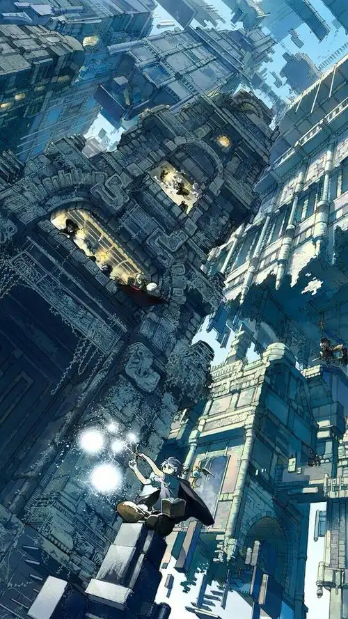 二次元壁纸场景插画