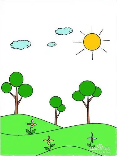 春天的明信片简笔画