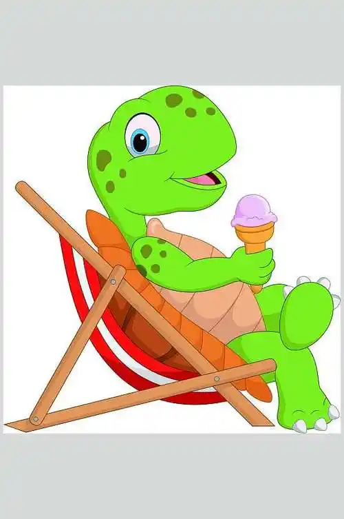 极简漫画创意卡通乌龟矢量素材