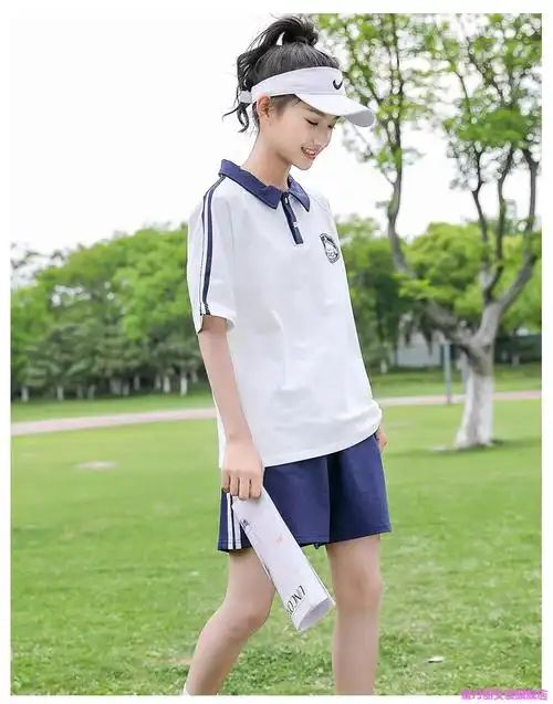 中学生衣服初三女生夏季衣服套装中季2022年新款女孩学院风班校服短库