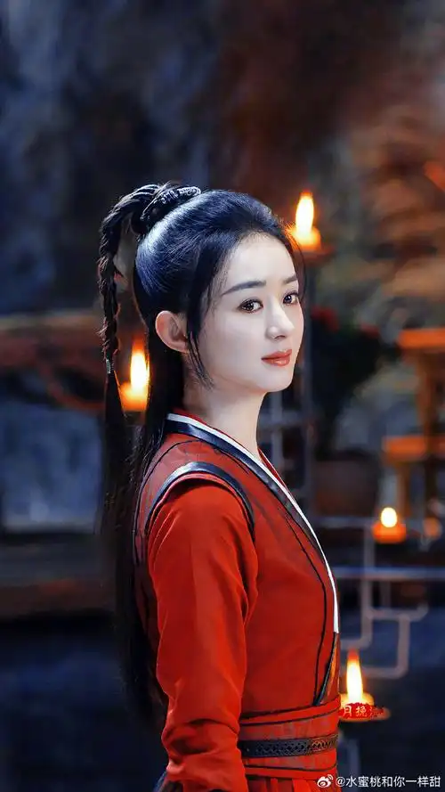 周翡红衣好英气##山花如翡##赵丽颖新剧照##赵丽颖有翡剧照##赵丽颖