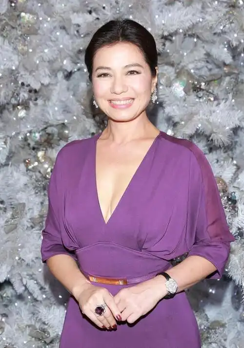 钟楚红的身材保持得挺不错,丰满有余好高级,穿紫色裙尽显韵味|裙装