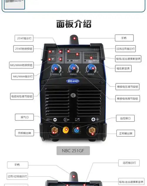 瑞凌二保焊机nbc-251/350/500分体气体保护焊机