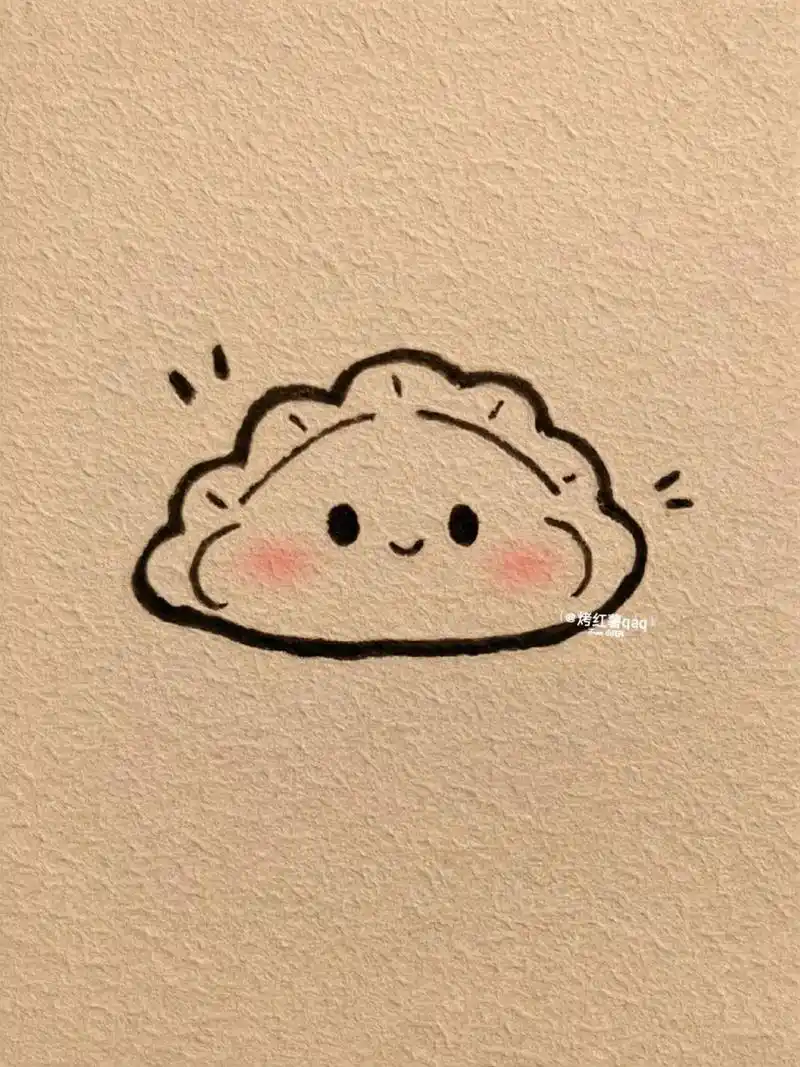 可爱简笔画|美味饺子 冬至快乐