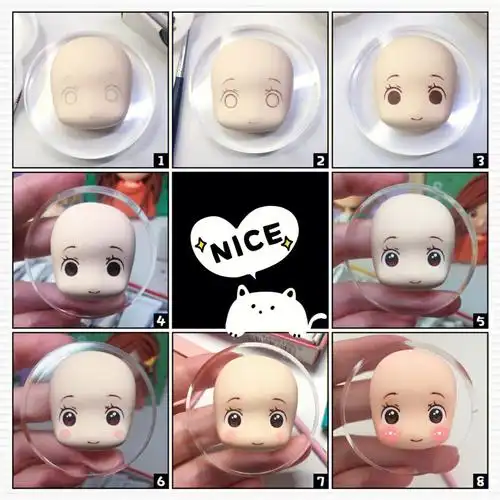 超轻粘土画脸过程分享