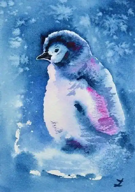 冷色水彩画冷色调的水彩画